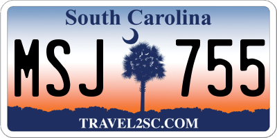 SC license plate MSJ755