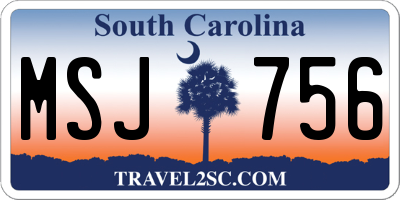 SC license plate MSJ756