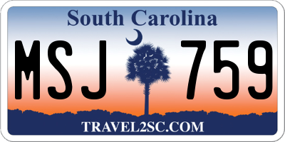 SC license plate MSJ759