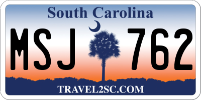 SC license plate MSJ762