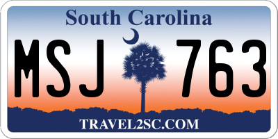 SC license plate MSJ763