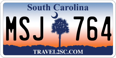 SC license plate MSJ764