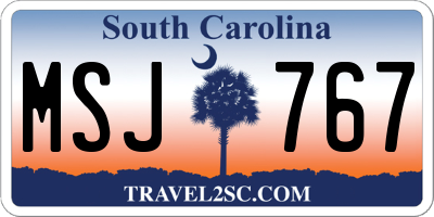 SC license plate MSJ767