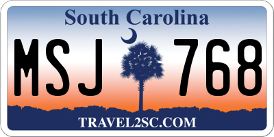 SC license plate MSJ768