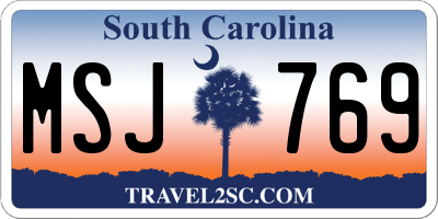 SC license plate MSJ769