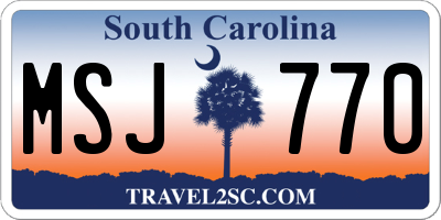 SC license plate MSJ770
