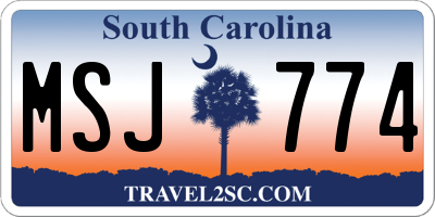 SC license plate MSJ774