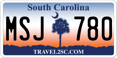 SC license plate MSJ780