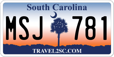 SC license plate MSJ781