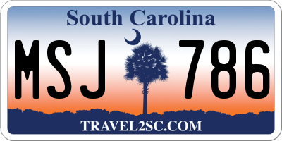 SC license plate MSJ786