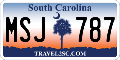 SC license plate MSJ787