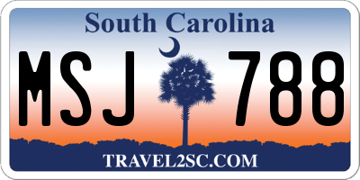 SC license plate MSJ788
