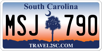 SC license plate MSJ790