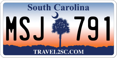 SC license plate MSJ791
