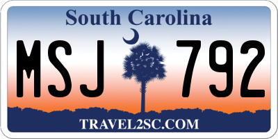 SC license plate MSJ792