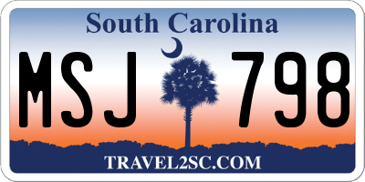SC license plate MSJ798