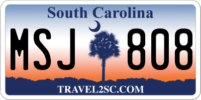 SC license plate MSJ808