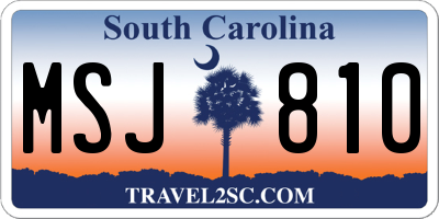 SC license plate MSJ810