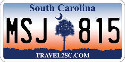 SC license plate MSJ815