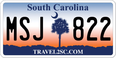 SC license plate MSJ822