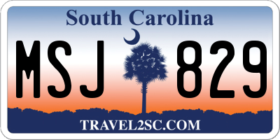 SC license plate MSJ829
