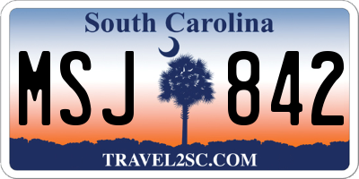 SC license plate MSJ842