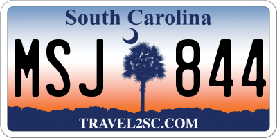 SC license plate MSJ844