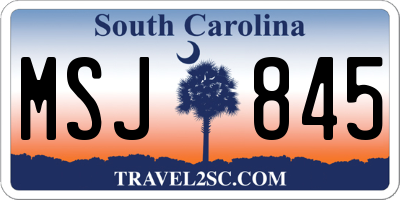 SC license plate MSJ845