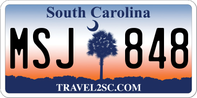 SC license plate MSJ848
