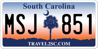 SC license plate MSJ851