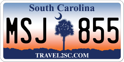 SC license plate MSJ855