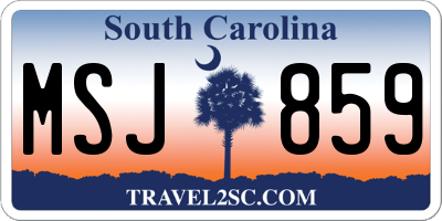 SC license plate MSJ859