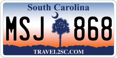 SC license plate MSJ868