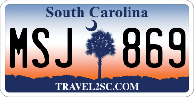 SC license plate MSJ869