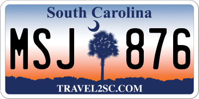 SC license plate MSJ876