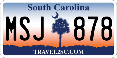 SC license plate MSJ878