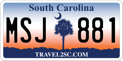 SC license plate MSJ881