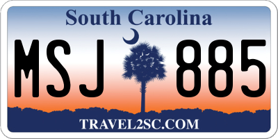 SC license plate MSJ885