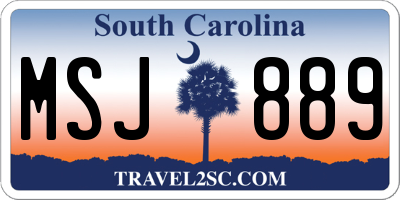 SC license plate MSJ889