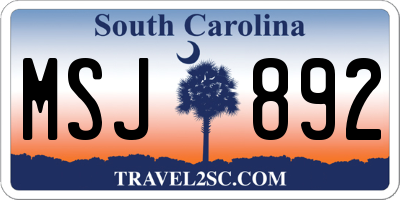 SC license plate MSJ892