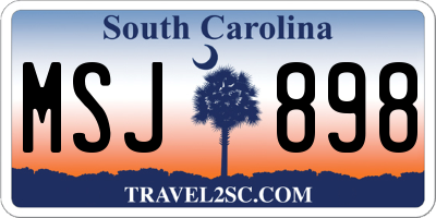 SC license plate MSJ898