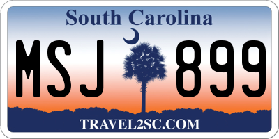SC license plate MSJ899