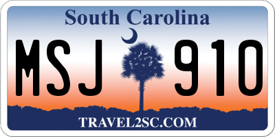 SC license plate MSJ910
