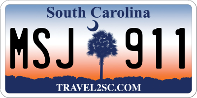 SC license plate MSJ911