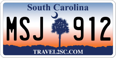 SC license plate MSJ912
