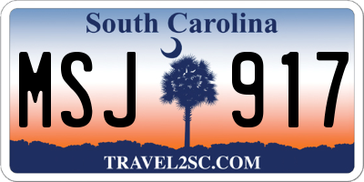SC license plate MSJ917