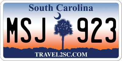 SC license plate MSJ923