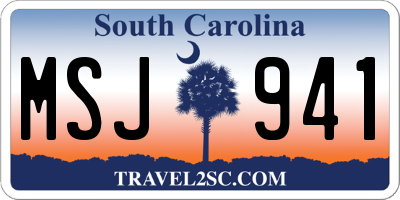SC license plate MSJ941