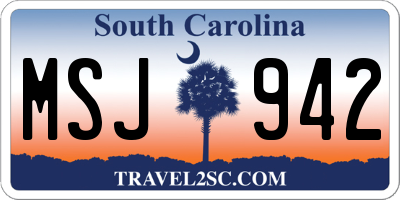 SC license plate MSJ942