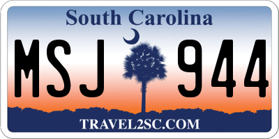 SC license plate MSJ944